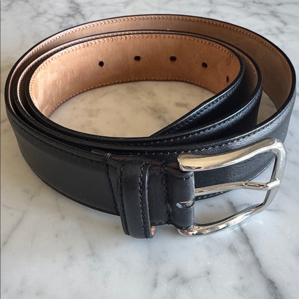 Saks Fifth | Men's Classic Black Leather Belt (44)